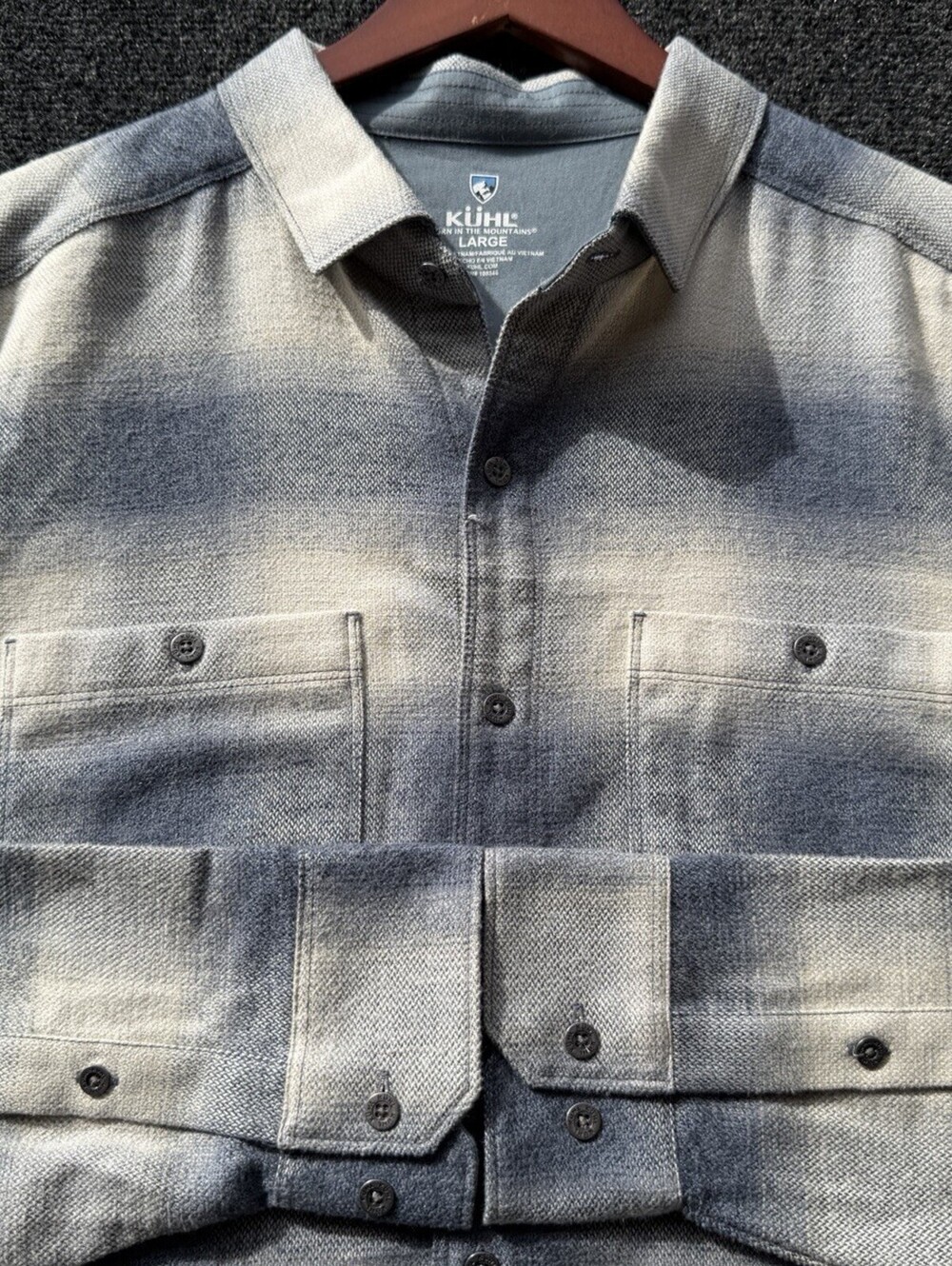 KUHL The Law Flannel Fog Men's Long Sleeve - Size L , Style 7373